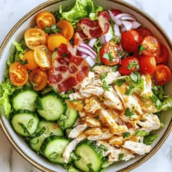 Crunchy & Creamy Easy Healthy BLT Chicken Salad