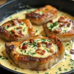 Sizzling Pork Chops with Creamy Bacon Bliss: A Culinary Delight