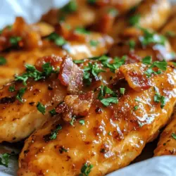 If you're on the hunt for a mouthwatering dish that combines the irresistible flavors of sweet and savory, look no further than Bacon Brown Sugar Chicken Tenders. This delightful recipe elevates the classic chicken tender by enveloping it in a crispy bacon blanket and a sugary glaze, creating a dish that satisfies both your sweet tooth and your craving for something savory. Chicken tenders have long been a beloved choice for both kids and adults alike, thanks to their tender texture and versatility. They can be served as an appetizer, a main course, or even a part of a festive spread, making them a staple in kitchens across the globe.