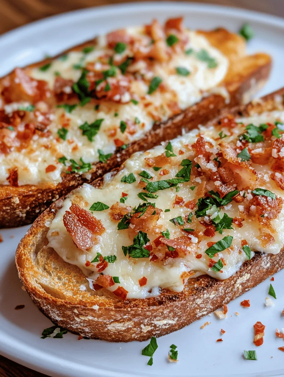 If you're on the hunt for a delectable comfort food that will elevate your appetizer game or serve as a mouthwatering snack, look no further than Cheesy Bacon Garlic Toast. This dish combines the rich, savory flavors of crispy bacon, gooey melted cheese, and aromatic garlic, all layered on top of perfectly toasted bread. Whether you're hosting a gathering, enjoying a cozy night in, or looking for a quick bite, this recipe has you covered.