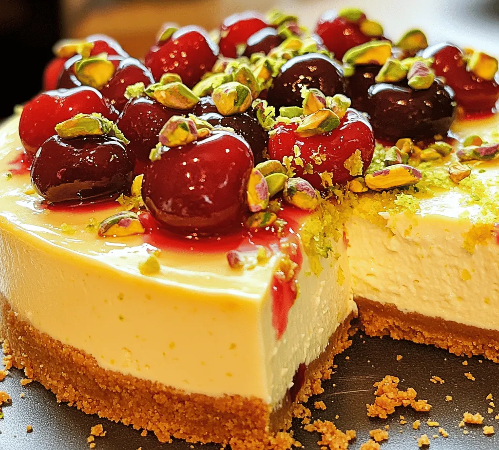 Imagine a dessert that perfectly balances tangy lemon-lime zest, sweet and succulent cherries, and the delightful crunch of roasted pistachios. This luscious lemon-lime cherry pistachio cheesecake is not just a feast for the eyes but a symphony of flavors that come together to create a mouthwatering experience. As we embrace seasonal ingredients, this cheesecake allows you to take advantage of fresh fruits and nuts that not only elevate the taste but also provide health benefits. The vibrant colors and varied textures make this dessert a showstopper for any gathering, whether it's a summer picnic, a family celebration, or a simple weeknight treat.