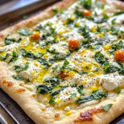 Greek Roasted Garlic Spinach White Pizza Recipe