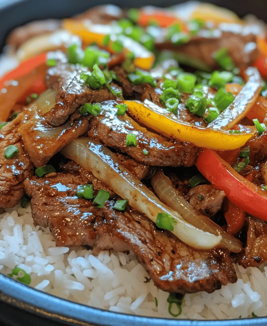 Sizzling Pepper Steak Stir-Fry is a vibrant and savory dish that brings together tender flank steak, colorful bell peppers, and a medley of aromatic spices. This dish is not only a feast for the eyes but also a delight for the palate, making it an ideal choice for busy weeknights or special occasions. The appeal of this dish lies in its quick cooking time, allowing you to whip up an impressive meal in a matter of minutes.