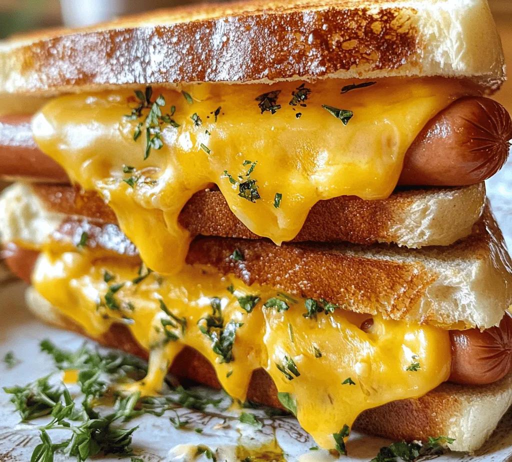 The Cheesy Hot Dog Delight Sandwich is a mouthwatering combination that brings together the classic flavors of hot dogs, melted cheese, and crispy, toasted bread. This sandwich is not just a meal; it’s an experience that caters to both comfort food lovers and gourmet enthusiasts alike. With its warm, gooey cheese enveloping savory hot dogs and nestled within a crusty exterior, this sandwich is perfect for a casual family dinner, game day gatherings, or a quick weeknight meal.