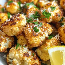 Crispy Parmesan Roasted Cauliflower has quickly become a beloved side dish and snack among health-conscious food enthusiasts and culinary adventurers alike. This dish perfectly embodies the balance between nutrition and flavor, making it an ideal accompaniment for a variety of meals. The appeal of roasted cauliflower lies not only in its delightful crunch but also in its savory, cheesy undertones. With a simple preparation process and accessible ingredients, this recipe is perfect for both novice cooks and experienced chefs looking for a quick yet impressive addition to their culinary repertoire.