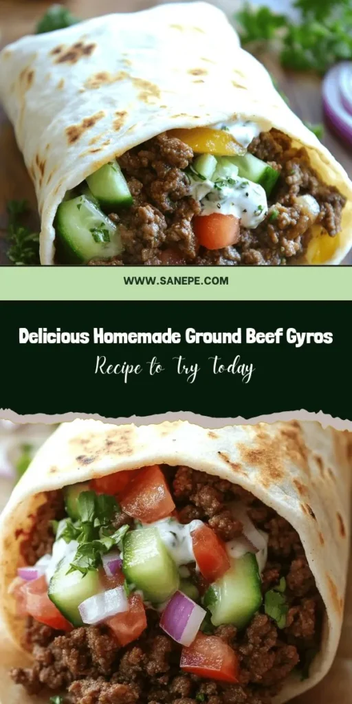 Discover the joy of making tasty homemade ground beef gyros that are sure to impress! This simple recipe brings the authentic Mediterranean flavors right to your kitchen in no time. With juicy ground beef, fresh veggies, and delicious homemade tzatziki sauce, you can create a satisfying meal perfect for any occasion. Dive into this culinary delight and transform your weeknight dinners! #Gyros #HomemadeCooking #MediterraneanFood #GroundBeef #Tzatziki #Foodie #RecipeInspiration