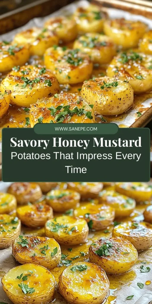 Discover the delightful recipe for Honey Mustard Potatoes, a perfect side dish that combines the earthy flavor of baby potatoes with a sweet and tangy honey mustard glaze. Easy to prepare and packed with flavor, these potatoes are sure to impress at any meal. Roasted to golden perfection, they transform the humble potato into a gourmet treat. Try this versatile dish to elevate your dining experience! #HoneyMustardPotatoes #SideDish #Recipe #Foodie #CookingAtHome #DeliciousFood #PotatoLovers