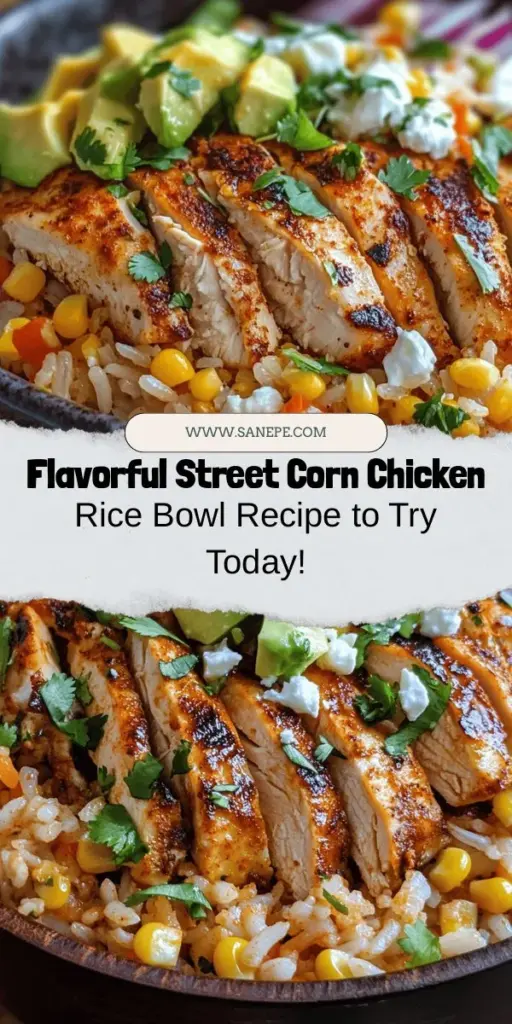 Discover the ultimate Street Corn Chicken Rice Bowl, a vibrant and nutritious dish that brings the excitement of street food to your table! This flavorful bowl features marinated chicken, sweet corn, fresh veggies, and creamy toppings, all served over fluffy jasmine rice. Perfect for busy weeknights or meal prep, it’s customizable to suit your taste. Dive into this delicious fiesta of flavors today! #RiceBowl #StreetFood #HealthyEating #MealPrep #Foodie