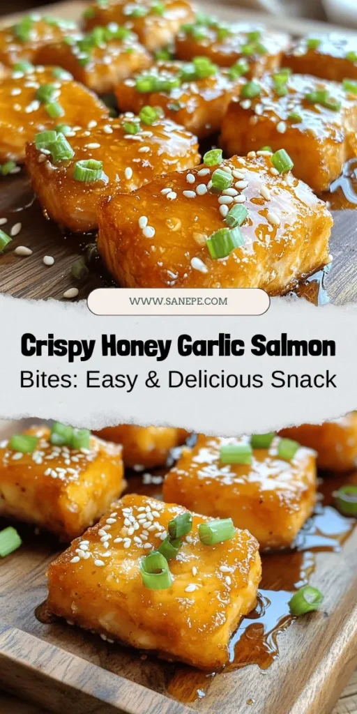 Elevate your next gathering with crispy honey garlic salmon bites! This easy-to-make dish blends sweet and savory flavors, making it perfect for any occasion. Packed with omega-3 fatty acids and high-quality protein, these bites are not just delicious but also nutritious. Serve them as an appetizer or a main dish to impress your family and friends. Get the full recipe now! #CrispySalmon #HoneyGarlic #HealthyEating #EasyRecipes #SeafoodLovers #MealPrep #CookingAtHome #PartyFood