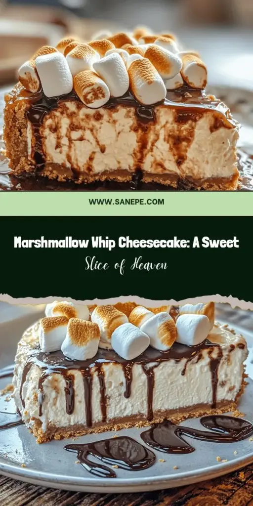 Dive into dessert bliss with this Marshmallow Whip Cheesecake! Combining the creamy goodness of traditional cheesecake with the light sweetness of marshmallow, this irresistible treat is perfect for any celebration or casual gathering. Impress your guests with a visually stunning dessert topped with chocolate sauce and mini marshmallows. Create memories with each fluffy bite! #MarshmallowWhipCheesecake #DessertHeaven #BakingJoy #SweetTreats #CheesecakeLovers