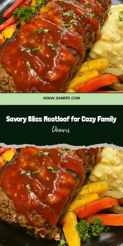 Discover the comforting flavors of the Savory Bliss Meatloaf, a classic dish that brings family and friends together. This easy-to-follow recipe features a delicious blend of ground beef and pork, panko breadcrumbs for a perfect texture, and a medley of vegetables for added flavor and nutrition. Perfect for any occasion, this meatloaf is sure to be a favorite in your recipe collection. Try it tonight for a cozy meal! #Meatloaf #ComfortFood #SavoryDishes #FamilyRecipes #CookingAtHome #EasyRecipes #DinnerIdeas #HomeCooking