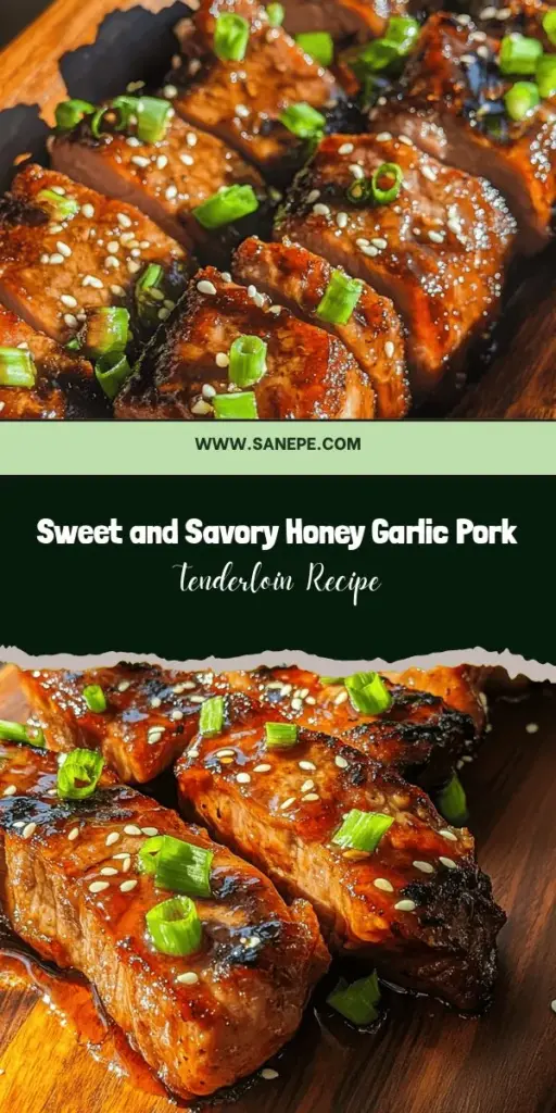 Transform your dinner into a flavorful experience with this Honey Garlic Pork Tenderloin recipe! This dish combines the sweetness of honey and the savory richness of soy sauce, creating a succulent glaze that enhances the tender pork. Ideal for any occasion, it's quick to prepare and pairs well with rice, roasted vegetables, or a light salad. Impress your family and friends with this easy-to-make treat that’s as nutritious as it is delicious! #PorkTenderloin #HoneyGarlic #DeliciousRecipes #HomeCooking #HealthyCooking #DinnerIdeas