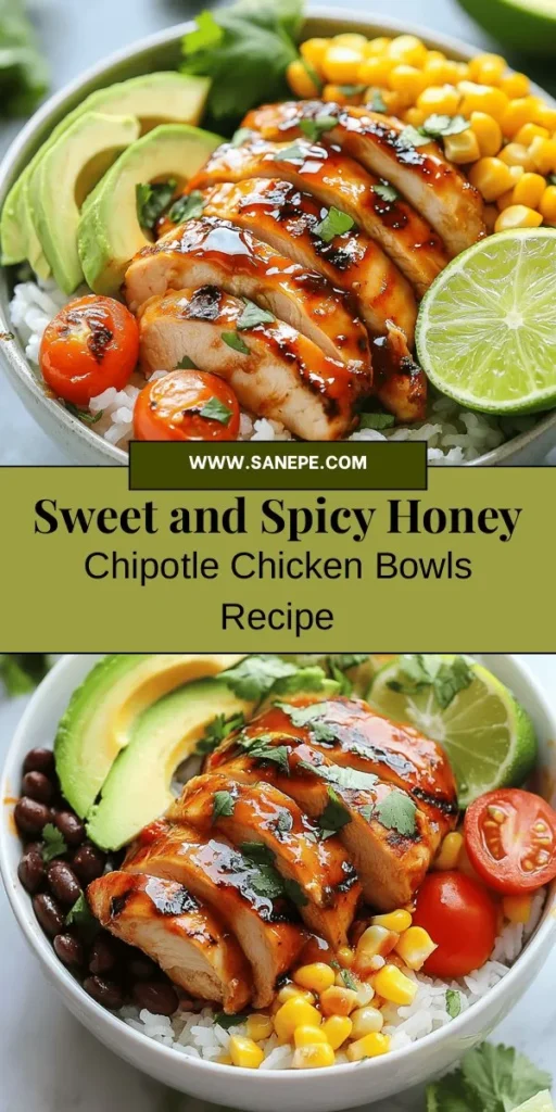 Discover the delicious blend of sweet and spicy flavors with Honey Chipotle Chicken Rice Bowls! This versatile dish is perfect for busy weeknights or meal prep, allowing you to enjoy nutritious ingredients tailored to your taste. Juicy marinated chicken is complemented by fresh toppings and a satisfying base of rice. Elevate your dinner game with this easy-to-make recipe that promises to tantalize your taste buds! #HoneyChipotle #RiceBowls #HealthyEating #MealPrep #YummyFood