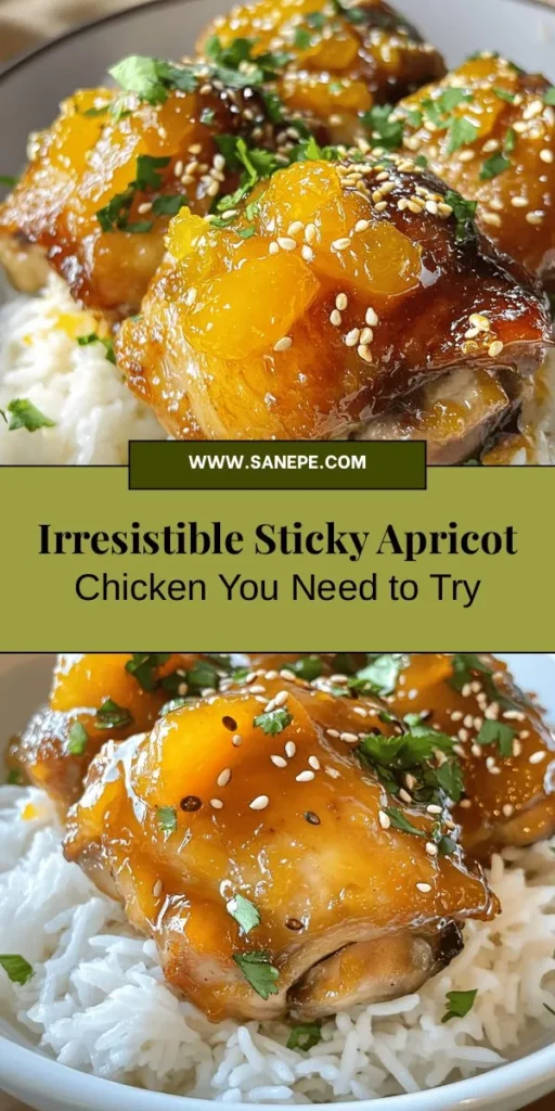 Discover the deliciousness of Sticky Apricot Chicken, a perfect blend of sweet apricot glaze and tender chicken thighs. This easy recipe, ideal for any occasion, features fresh ingredients packed with flavor and nutrition. With a tantalizing mix of sweet, savory, and umami notes, your family will love this dish! Serve over rice or with veggies for a complete meal. Try it tonight! #ApricotChicken #EasyRecipes #HealthyEating #FamilyDinner #CookingAtHome #YummyFood