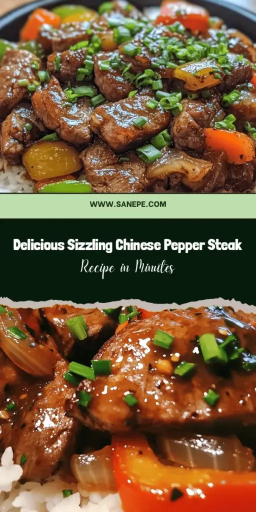 Experience the vibrant flavors of Sizzling Chinese Pepper Steak with Onions, a dish that combines tender flank steak, fresh vegetables, and a savory sauce for a delightful home-cooked meal. Perfect for busy evenings, this simple recipe is accessible for any cook and rivals your favorite takeout. Serve it with jasmine rice or noodles for a satisfying dinner that’s sure to impress! #ChineseFood #PepperSteak #QuickMeals #HomeCooking #DeliciousRecipes