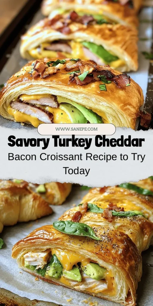 Discover the delightful fusion of flavors with our Turkey Cheddar Bacon Croissant recipe! This gourmet sandwich features flaky croissants filled with lean turkey, sharp cheddar, and crispy bacon, perfect for brunch or a quick meal. Plus, it blends fresh ingredients like avocado and spinach for added nutrition. Whether you're in for a snack or hosting a gathering, this croissant is sure to impress! #TurkeyCroissant #BrunchIdeas #RecipeOfTheDay #DeliciousEats #CookingAtHome #YummyFood