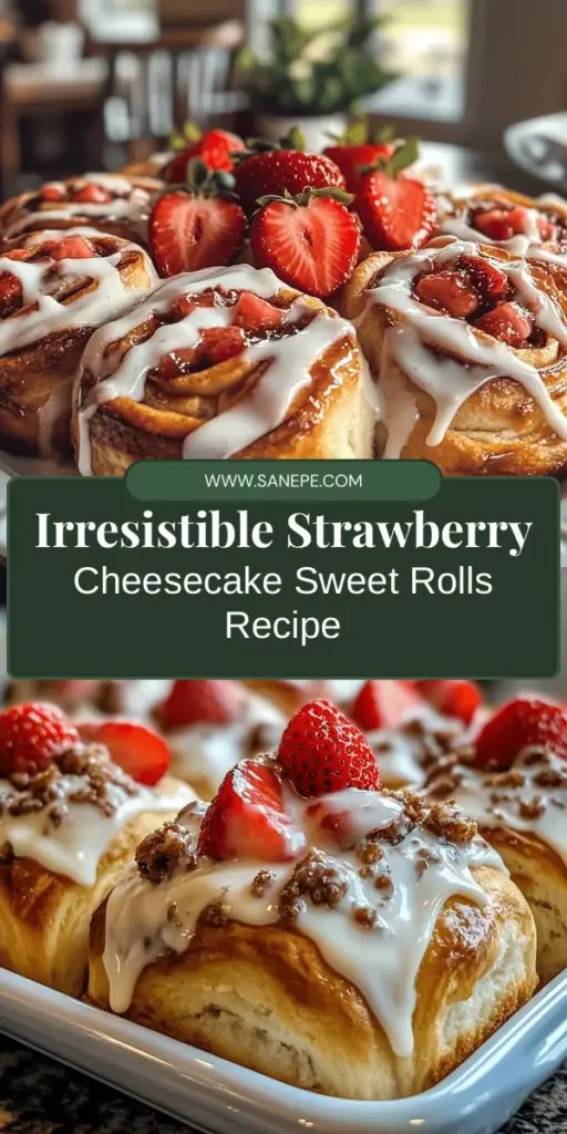 Treat yourself to the heavenly Strawberry Cheesecake Sweet Rolls! These delightful rolls blend creamy cheesecake and sweet strawberries in a soft, fluffy dough that's perfect for any occasion. Whether it's breakfast, brunch, or dessert, this recipe will impress everyone. With easy step-by-step directions, you'll create a delectable treat that's as beautiful as it is delicious. Dive into a world of flavors today! #SweetRolls #Baking #Dessert #Cheesecake #Strawberries #Foodie #RecipeIdeas