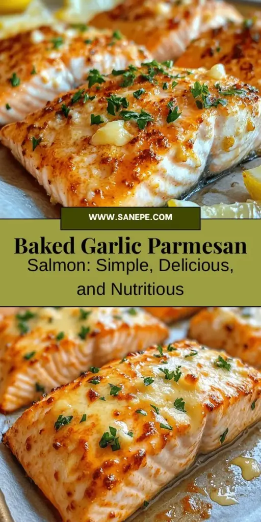 Discover the delightful flavors of Baked Garlic Parmesan Salmon, a quick and nutritious meal perfect for busy families and health enthusiasts alike! Rich in omega-3 fatty acids and packed with protein, this dish combines savory garlic and nutty Parmesan for an indulgent taste. With easy preparation and potential variations, it's an ideal choice for any dinner. Impress your loved ones with this gourmet recipe tonight! #Salmon #HealthyEating #Recipe #DinnerIdeas #Foodie #HomeCooking #Seafood