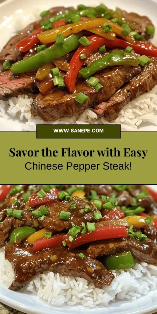 Transform your weeknight dinners with this Easy Chinese Pepper Steak recipe! Bursting with flavor and colors, this dish combines tender flank steak, crisp bell peppers, and a delightful mix of savory sauces. Perfect for beginners, this recipe uses everyday ingredients for a satisfying meal in no time. Impress your family and friends with a vibrant, delicious dinner tonight! #PepperSteak #EasyRecipes #ChineseCuisine #DinnerIdeas #QuickMeals #HomeCooking #HealthyEating #FlankSteak