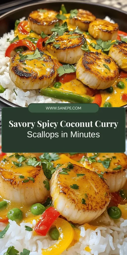 Discover a delicious twist on seafood with Spicy Coconut Curry Scallops! This vibrant dish features tender scallops swimming in a creamy coconut curry sauce, making it perfect for impressing guests or enjoying a cozy meal at home. Packed with flavor and nutrition, scallops are low in calories and high in protein. Ready to elevate your cooking? Try this recipe for a dish that’s as beautiful as it is tasty! #Seafood #Curry #HealthyEating #HomeCooking #Gourmet #Foodie