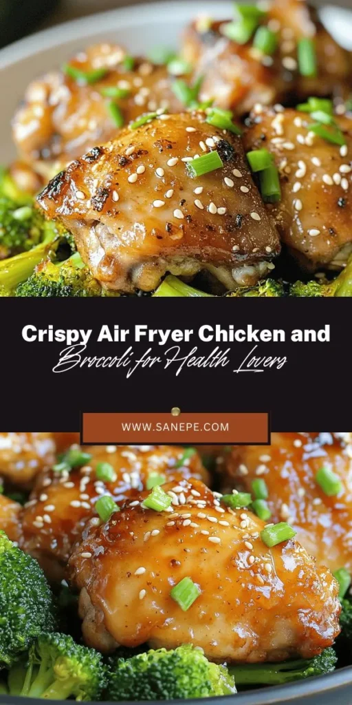 Discover the delightful Crispy Air Fryer Chicken & Broccoli recipe that blends nutrition with incredible flavor! This easy-to-make dish features tender chicken thighs marinated to perfection and vibrant broccoli, both cooked to crispy perfection in an air fryer. Enjoy a healthier meal with less oil but all the crunch! Perfect for busy weeknights or meal prep. Elevate your dining experience today! #AirFryerRecipes #HealthyEating #ChickenandBroccoli #CrispyDelight #MealPrepIdeas