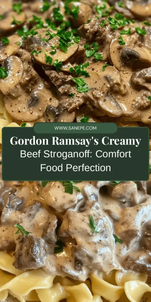 Indulge in comfort food with Gordon Ramsay's Creamy Beef Stroganoff! This classic dish combines tender beef, a rich creamy sauce, and earthy mushrooms for a gourmet experience at home. Perfect for family dinners or special occasions, this recipe is simple yet sophisticated. Elevate your cooking game and impress your loved ones with every delicious bite. Get ready to warm hearts and bellies! #BeefStroganoff #GordonRamsay #ComfortFood #CookingAtHome #RecipeIdeas