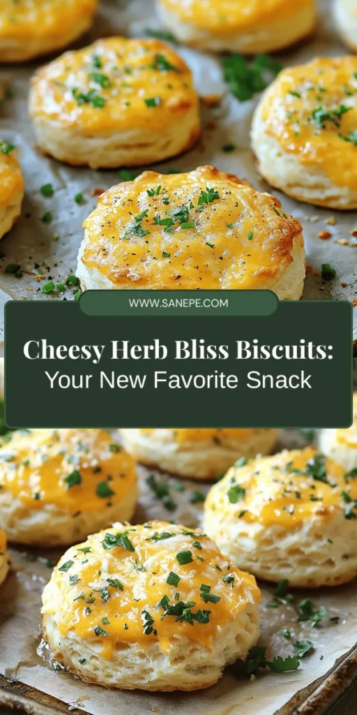 Indulge in the deliciousness of Cheesy Herb Bliss Biscuits! These warm, flaky treats are packed with sharp cheddar, Parmesan, and fresh herbs, making them a perfect addition to any meal. Easy enough for novice bakers yet satisfying for seasoned chefs, they're ideal for brunch, dinner, or as a snack. Bake a batch and impress your family and friends with this savory delight! #Biscuits #Baking #Homemade #CheesyHerbBliss #ComfortFood #SavorySnacks #BrunchIdeas #DeliciousTreats