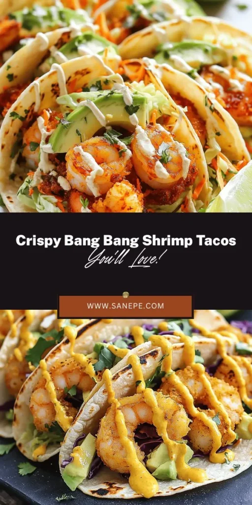 Indulge in the deliciousness of Crispy Air Fryer Bang Bang Shrimp Tacos! This mouthwatering recipe features perfectly crispy shrimp drizzled with a creamy, zesty Bang Bang sauce, tucked into soft tortillas. Perfect for a quick dinner or a fun taco bar with friends, these tacos bring a burst of flavor in every bite. Discover how to make this delightful dish with fresh ingredients and healthy air frying techniques! #Tacos #BangBangShrimp #AirFryerRecipes #SeafoodLovers #HealthyEating #Foodie