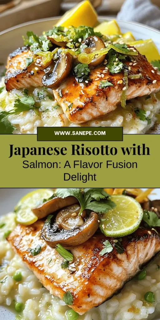 Discover the delicious fusion of Japanese and Italian cuisine with this Japanese Style Risotto with Seared Salmon recipe. Featuring creamy Arborio rice cooked in umami-rich dashi broth and topped with golden seared salmon, this dish is both satisfying and innovative. Elevate your culinary skills and impress guests with this stunning, flavorful meal that beautifully balances comfort and sophistication. Perfect for any occasion! #FusionCuisine #Risotto #SearedSalmon #JapaneseFood #ItalianFood #CookingMadeEasy