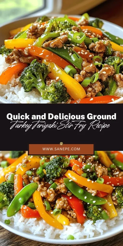 Discover the delightful Ground Turkey Teriyaki Stir Fry, a quick and nutritious meal perfect for busy nights. This vibrant dish features lean ground turkey, colorful vegetables, and a savory teriyaki sauce that promises to please your taste buds. In just under 30 minutes, you can whip up a satisfying dinner that’s not only healthy but also packed with flavor. Customize it to your liking with seasonal veggies for a personal touch. #HealthyEating #QuickRecipes #StirFry #GroundTurkey #Teriyaki #DinnerIn30 #MealPrep #FamilyMeals