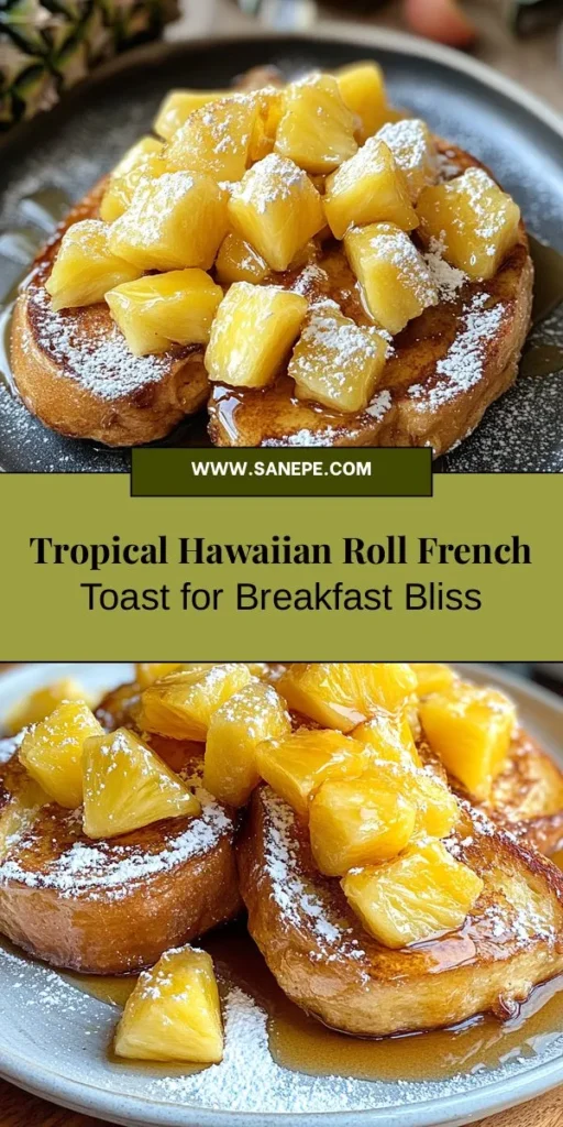 Indulge in a delicious twist on breakfast with Hawaiian Roll French Toast! This recipe combines the sweet, fluffy texture of Hawaiian rolls with a rich custard mixture to create a tropical-inspired morning treat. Perfect for impressing guests or enjoying a cozy weekend brunch, this dish is easy to make and customizable with your favorite toppings. Bring the taste of the islands to your table! #HawaiianRollFrenchToast #BreakfastIdeas #TropicalFlavors #EasyRecipes #BrunchGoals