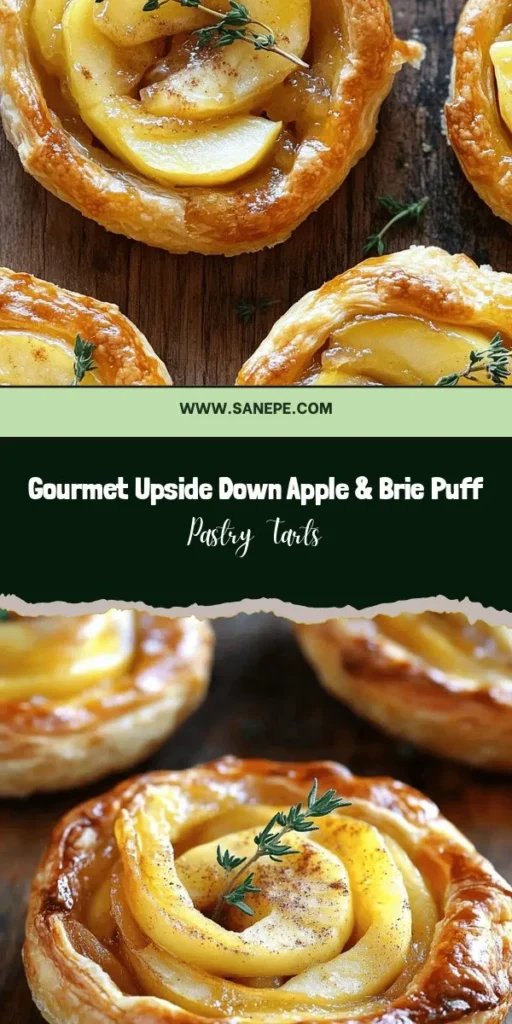 Elevate your culinary game with these delicious Upside Down Apple & Brie Puff Pastry Tarts! A perfect blend of sweet apples and creamy brie, all encased in flaky pastry, this recipe is ideal for impressing guests or indulging in a gourmet treat at home. Perfect for any occasion, these visually stunning tarts are as delightful to eat as they are to present. Try them today for a tasty adventure! #PuffPastry #AppleBrieTarts #GourmetDesserts #BakingJoy #EasyRecipes