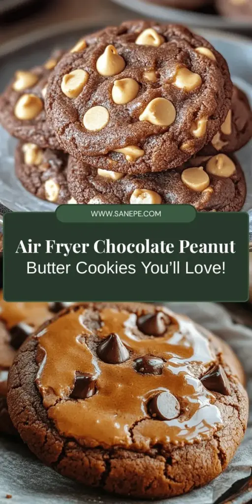 Satisfy your sweet tooth with these Air Fryer Chocolate Peanut Butter Cookies! This easy recipe combines the creamy richness of peanut butter with the sweetness of chocolate for a delightful treat. The air fryer makes baking quick and healthy, creating gooey centers and crisp edges every time. Perfect for any occasion or as a comforting snack, these cookies are sure to impress your friends and family. Try them out today! #AirFryerCookies #PeanutButter #ChocolateCookies #BakingJoy #HealthyTreats #SweetTooth