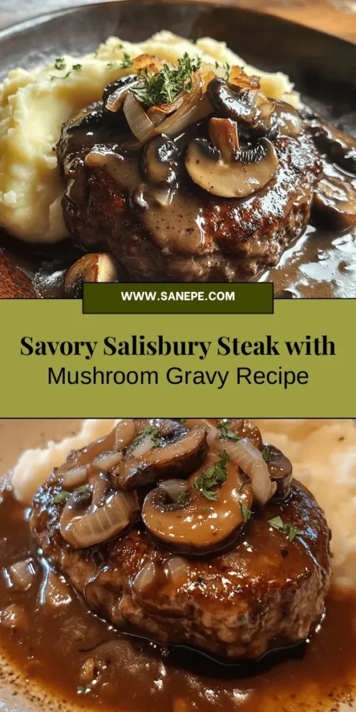 Indulge in the heartwarming flavors of Salisbury Steak with savory mushroom gravy, a classic comfort food that brings back fond memories. Made from juicy ground beef patties smothered in rich, umami-packed gravy, this dish is perfect for family dinners or cozy nights. Discover its history, a simple recipe, and tips for perfecting this timeless meal. Elevate your next meal with this delicious dish! #SalisburySteak #ComfortFood #MushroomGravy #HomeCooking #FamilyDinner