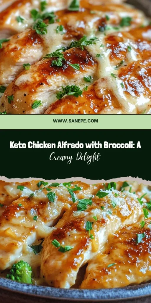 Discover a delicious and nutritious meal with this Keto Chicken Alfredo with Broccoli recipe! Embrace the low-carb, high-fat lifestyle while indulging in tender chicken, vibrant broccoli, and a creamy Alfredo sauce. This easy-to-make dish is packed with protein and essential nutrients, making it ideal for your keto goals. Perfect for weeknight dinners or meal prep. Try it today! #KetoRecipes #LowCarb #HealthyEating #ChickenAlfredo #MealPrep #KetoDiet