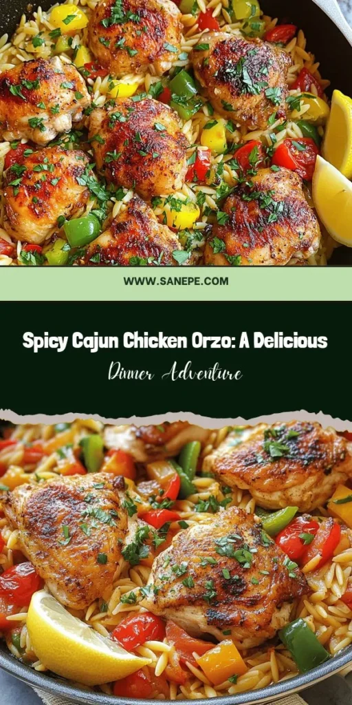 Discover the vibrant flavors of Cajun cuisine with Spicy Cajun Chicken Orzo Delight! This dish combines juicy chicken thighs and chewy orzo pasta in a rich, spicy sauce that warms the soul. Perfect for weeknight dinners or special gatherings, it’s easy to make and packed with bold flavors. Follow our step-by-step guide to create a comforting meal that everyone will love. Dive into Cajun cooking today! #CajunCuisine #ChickenRecipes #Orzo #ComfortFood #SpicyRecipes #CookingAtHome #Foodie