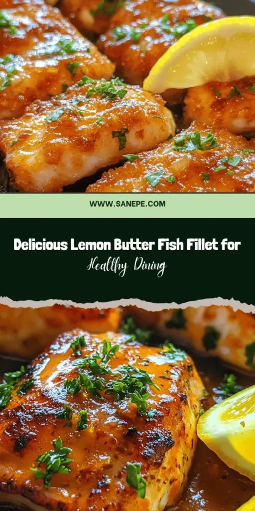 Discover the delightful Lemon Butter Fish Fillet, a simple yet elegant dish that's perfect for any occasion. This healthy recipe features tender fish in a rich lemon butter sauce, packed with flavor and nutrition. Fresh ingredients like garlic and thyme elevate the taste while providing essential vitamins and omega-3s. Ideal as a quick weeknight meal or a special dinner, this dish is sure to impress! #LemonButterFish #HealthyCooking #FishRecipes #EasyDinner #SeafoodDelights