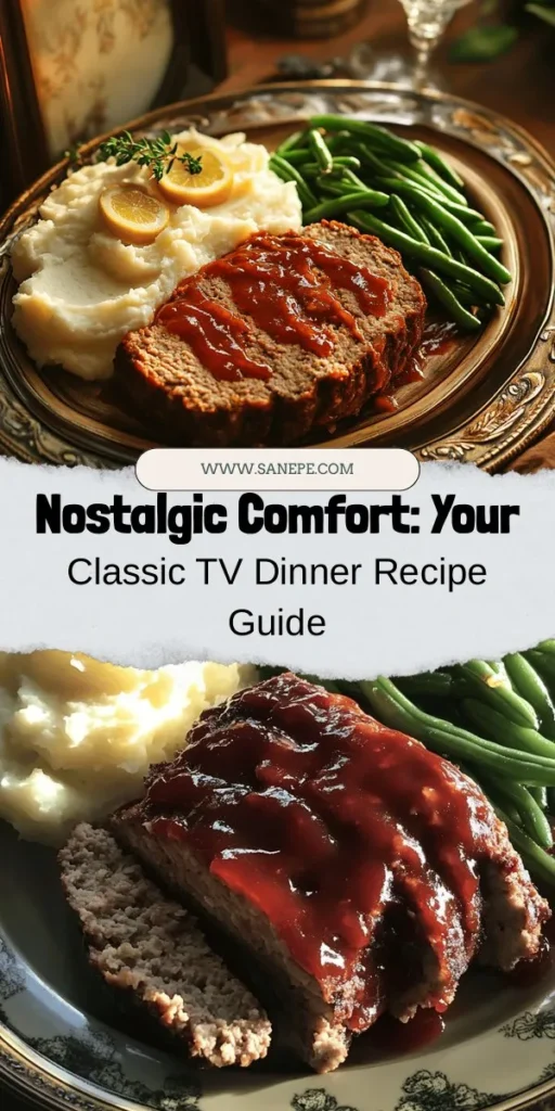 Embark on a nostalgic culinary journey with the Classic Comfort TV Dinner! This beloved dish, featuring meatloaf, creamy mashed potatoes, and sautéed green beans, is perfect for cozy family dinners. Rediscover the joy of home-cooked meals and revive cherished memories around the table. Enjoy a taste of tradition and warmth with this easy recipe! #ComfortFood #HomeCooking #Nostalgia #TVDinner #FamilyMeals #RecipeInspiration