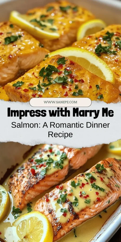 Discover the magic of Marry Me Salmon, a delightful dish that captures hearts and taste buds alike! This recipe features perfectly cooked salmon, enriched with a creamy garlic sauce and vibrant herbs. Perfect for romantic dinners or special occasions, it’s sure to impress your loved one. Enjoy rich flavors and a gourmet touch at home. Try it for your next dinner date! #MarryMeSalmon #SeafoodRecipes #RomanticMeals #HealthyEating #GourmetCooking