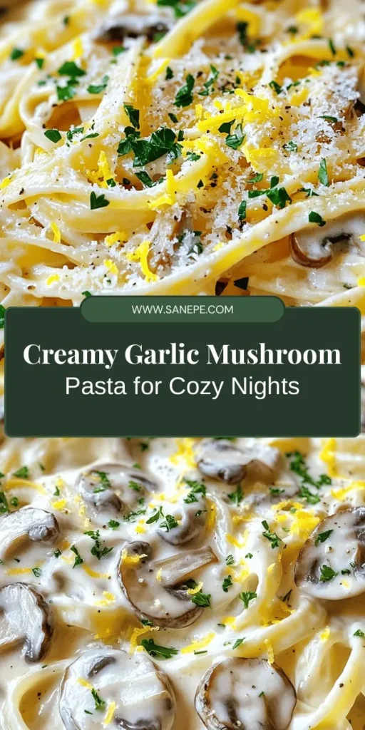 Indulge in the richness of Creamy Garlic Mushroom Pasta Delight, a comforting dish perfect for weeknight dinners or special occasions. With its velvety cream sauce, earthy mushrooms, and aromatic garlic, this recipe offers a delightful culinary experience. Customizable and easy to prepare, it brings everyone to the table. Elevate your meal with seasonal veggies or protein for a personal touch. Enjoy this comforting hug on a plate! #Pasta #ComfortFood #MushroomLovers #CookingAtHome #DeliciousRecipes #Foodie