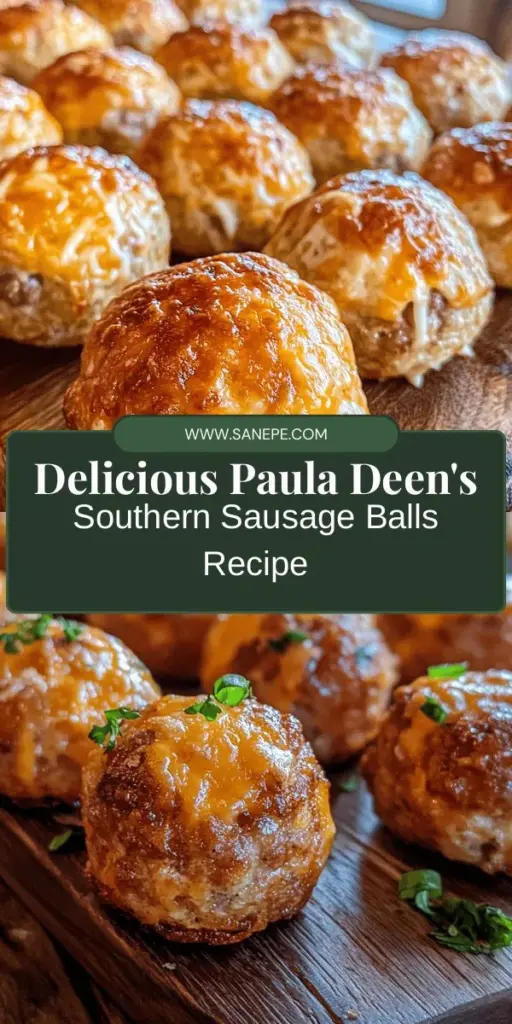 Dive into the flavorful world of Southern cuisine with Paula Deen's famous Southern Sausage Balls! These delightful bites are perfect for any gathering, blending savory breakfast sausage, sharp cheddar cheese, and spices into an irresistible treat. Celebrate Southern hospitality and the joy of sharing good food. Customize them to fit your taste and enjoy them with various dips. Perfect for parties, family reunions, or a cozy night in! #SouthernCooking #PaulaDeen #SausageBalls #ComfortFood #SouthernHospitality