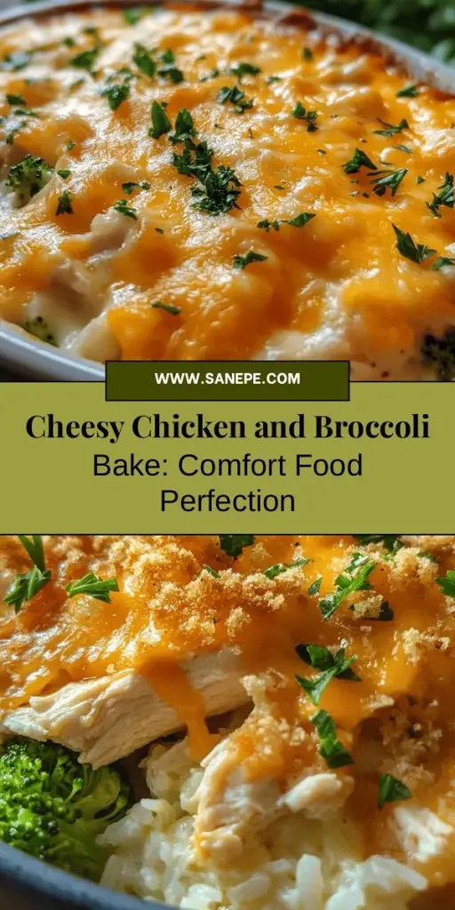 Looking for the perfect comfort food? Try this Cheesy Chicken and Broccoli Bake! This hearty dish combines tender chicken, vibrant broccoli, and rich cheese for a meal that's both indulgent and nutritious. It's easy to prepare, making it great for busy weeknights or family gatherings. Don’t forget to customize it with your favorite veggies or protein options. Get ready for smiles around the dinner table! #CheesyChickenBroccoliBake #ComfortFood #HealthyRecipes #FamilyMeals #EasyDinnerIdeas