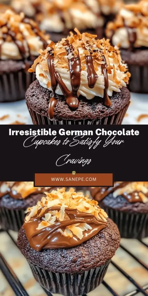 Indulge in the delicious world of German Chocolate Cupcakes! This delightful treat combines rich chocolate cake with a creamy coconut-pecan frosting for a unique flavor experience. Perfect for any celebration or a cozy night in, these bite-sized delights are sure to impress. Enhance your baking skills and create lasting memories with every cupcake. Try out this scrumptious recipe today! #GermanChocolateCupcakes #Baking #Dessert #Chocolate #SweetTreats #CoconutPecan #HomemadeGoodness