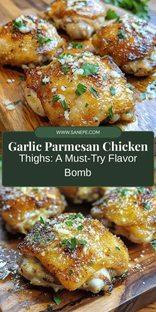 Discover the mouthwatering delight of Garlic Parmesan Chicken Thighs! This flavorful dish combines tender, juicy chicken thighs with the rich tastes of garlic and Parmesan cheese, making it perfect for any occasion—whether a cozy family dinner or a gathering with friends. Enjoy the health benefits of air frying while minimizing oil for a crispy exterior and juicy interior. Pair it with your favorite sides for a satisfying meal. #GarlicChicken #ParmesanDelight #HomeCooking #AirFryerRecipes #DinnerIdeas #ComfortFood