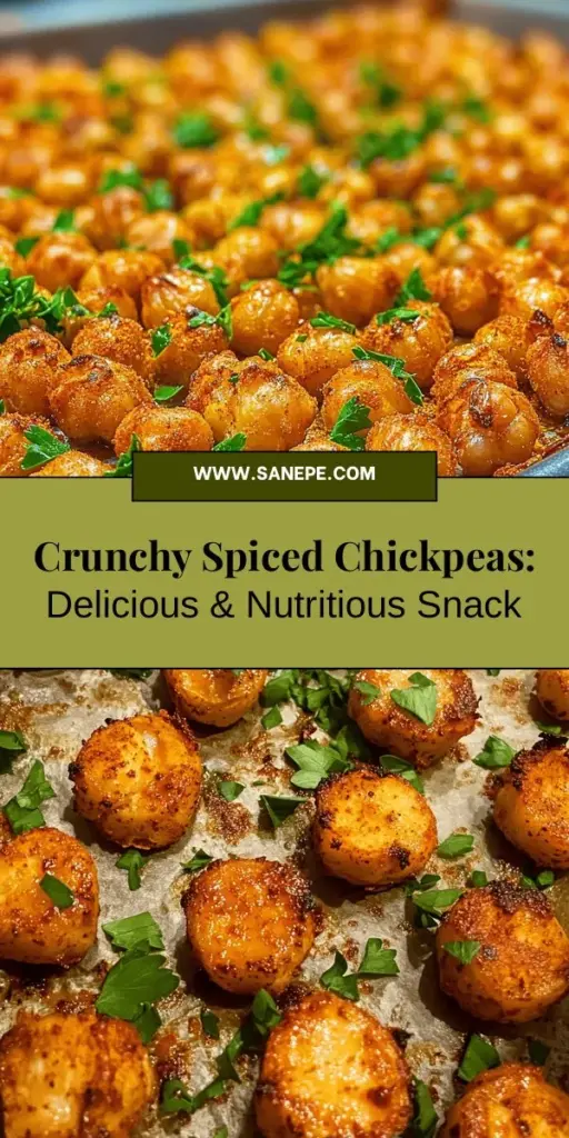 Discover the deliciousness of Spiced Chickpea Roasted Delight, a satisfying and nutritious snack that will elevate your plant-based snacking game! Packed with protein, fiber, and vibrant spices, these crispy chickpeas are not only easy to make but also incredibly versatile. Enjoy them on their own, toss them in salads, or pair with your favorite dips. Get ready to indulge in a guilt-free snack that’s bursting with flavor! #Chickpeas #HealthySnacks #VegetarianRecipes #PlantBased #RoastedChickpeas