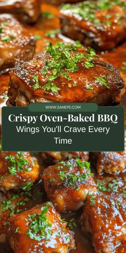 Enjoy the ultimate snack with these crispy oven-baked barbecue wings, a perfect blend of flavor and texture! Ideal for game days, parties, or cozy nights in, this recipe offers a healthier twist on a classic favorite. Learn about the different wing types, key ingredients, and cooking methods that ensure perfect crunchiness every time. Customizable with various sauces and seasonings, they’re sure to impress everyone at your table! #ChickenWings #BBQ #HealthyEating #GameDayFood #OvenBakedWings