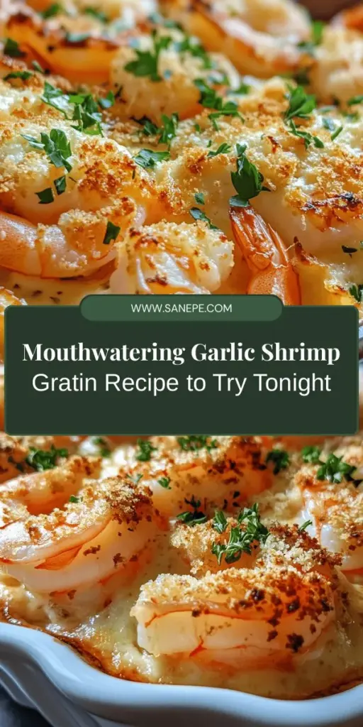 Indulge in the rich flavors of Garlic Shrimp Gratin, a heavenly dish that combines succulent shrimp with aromatic garlic and creamy cheeses. This easy-to-make recipe features a crispy panko topping, making it perfect for any occasion. Whether hosting a dinner party or enjoying a cozy night in, this gratin is sure to impress. Discover the joy of cooking with fresh ingredients and delight in every cheesy, garlicky bite! #GarlicShrimp #Gratin #DeliciousRecipes #ComfortFood #SeafoodLovers