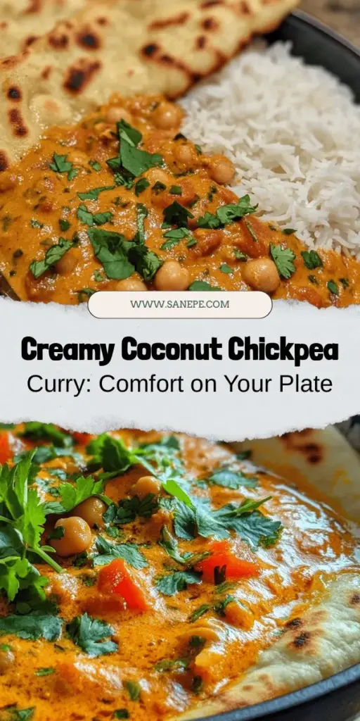 Indulge in the comforting warmth of Creamy Coconut Chickpea Curry! This quick and easy recipe combines protein-packed chickpeas with a rich coconut milk base and vibrant spices for a dish that’s both nourishing and delicious. Perfect for busy weeknights or festive gatherings, it pairs beautifully with rice or naan. Bring the essence of plant-based cuisine to your kitchen and enjoy a meal that’s a feast for the senses! #Curry #Chickpeas #PlantBased #ComfortFood #VeganRecipes #HealthyEating #CoconutMilk