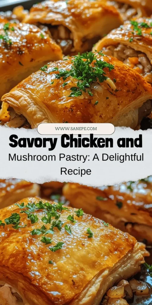 Discover the irresistible Savory Chicken & Mushroom Delight Pastry recipe! This comforting dish features tender chicken and earthy mushrooms encased in flaky puff pastry, making it perfect for any occasion—appetizer, brunch, or main course. With simple ingredients and easy steps, even novice cooks can create a culinary masterpiece. Bring warmth to your family gatherings or cozy nights in with this delightful pastry that’s sure to impress! #ChickenPastry #MushroomDish #SavoryPastries #ComfortFood #HomeCooking #FoodieDelight