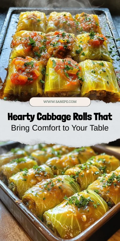 Discover the comfort of homemade Cabbage Rolls Delight! These delicious rolls feature tender cabbage leaves wrapped around a savory filling of ground meat, rice, and spices, all simmered in a rich tomato sauce. Perfect for family gatherings or cozy dinners, this dish not only nourishes the body but also warms the heart. Dive into variations that cater to all diets and enhance your meals with this timeless recipe. #CabbageRolls #ComfortFood #HomeCooking #HealthyEating #FamilyRecipes